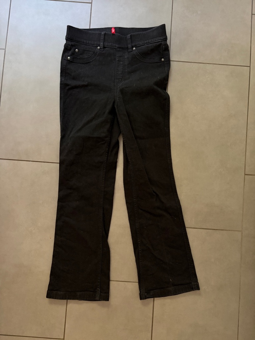 SPANX Black Flared Stretch Jeans